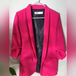 Zara fushia  lightweight blazer .